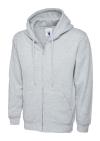 UC504 Adults Classic Fill Zip Hooded Sweatshirt Heather Grey colour image